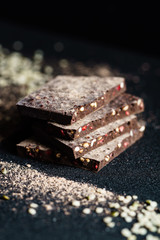 raw chocolate with quinoa and berries,