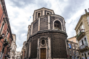 Fototapeta na wymiar Church of Santa Maria all'Ogninella in Catania, Sicily Island of Italy