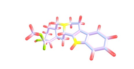 Yohimbine molecular structure isolated on white