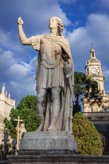 Sculpture in front of Saint Agatha Cathedral in Catania, Sicily Island of Italy