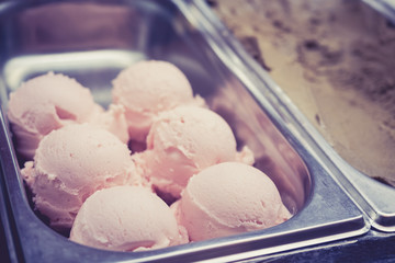 Ice cream Scoops Strawberry Fruit Flavour dessert Sweet Shop display