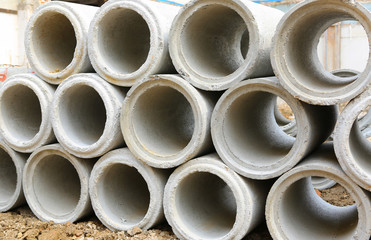 Industrial concrete pipe for building construction.