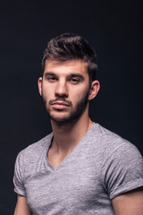 Obraz premium one young handsome man, portrait face head
