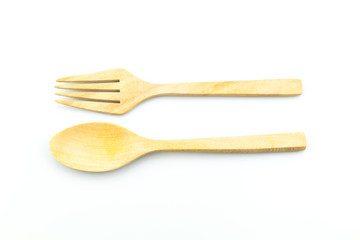 Wooden spoon and fork