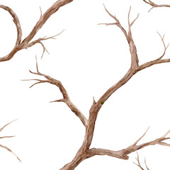 Watercolor tree branches pattern