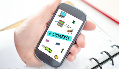 E-commerce concept on a smartphone