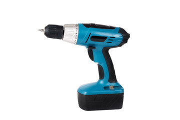 Battery screwdriver or drill isolated over white background