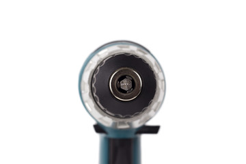 Battery screwdriver or drill isolated over white background