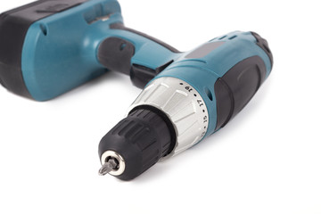 Battery screwdriver or drill isolated over white background