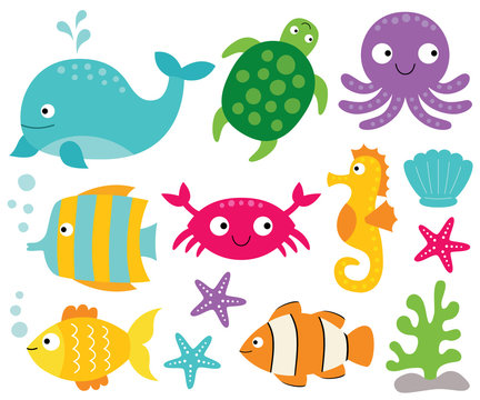 Sea animals set