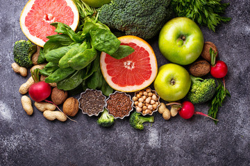 Vegetables, fruits, seeds  and nuts