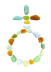 sea glass mosaic - Earth  astrological symbol