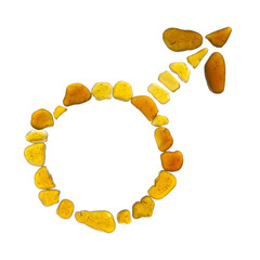 sea glass mosaic - Jupiter  astrological symbol