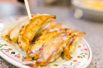 Meat dumpling in chinese restaurant