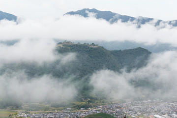 Sea of cloud and Takeda Castle