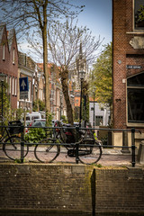 Plakat City hall of Gouda town in the Netherlands. Built in 15th Century