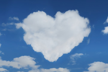 Naklejka na ściany i meble heart cloud blue sky