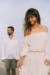 couple in love on the beach