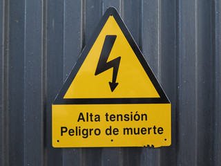 Electricity warning sign