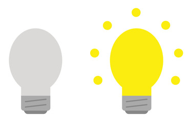 Light bulb set. Grey and yellow.
