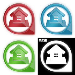 ikona w okręgu ze strzałką i blaskiem zestaw