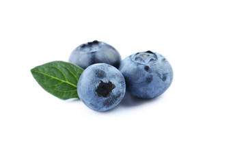 Tasty blueberries isolated on a white