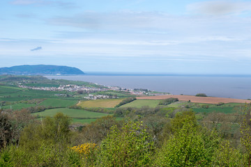 Fototapeta na wymiar The north Somerset coast, looking out over the countryside towards Watchet and Minehead.