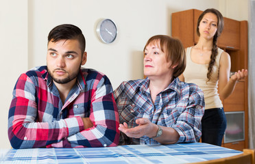 Mother having conflict with children
