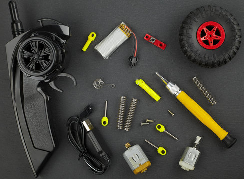 Various parts for radio-controlled models