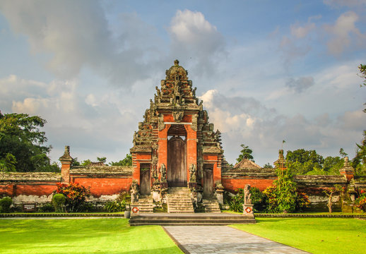 Front of old authentic Balinese temple