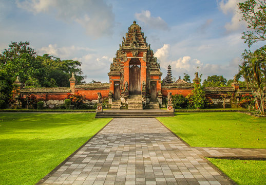Front of old authentic Balinese temple