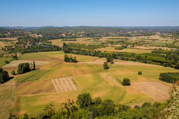 Obraz premium High stand view on the countryside of the French Dordogne in the South of France stand view on the countryside of the French Dordogne in the South of France