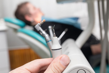 Instruments of a dentist in the clinic