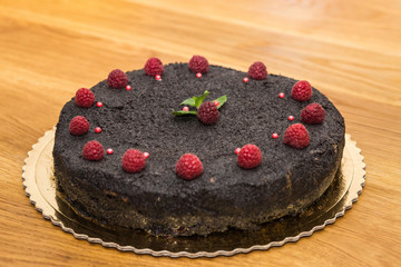 Delicious sweet baked cake with fruit.