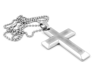 Cross with Bible inscription - Neck pendant for men