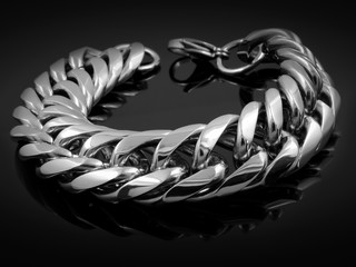 Big bracelet for men - Silver