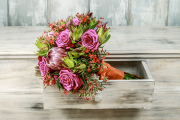 Wedding bouquet with roses