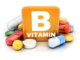 Many tablets and vitamin B