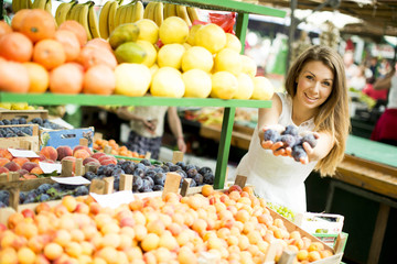 Young woman on the market