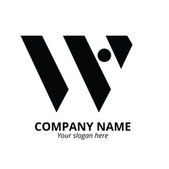 Monogram letter W logo and dot