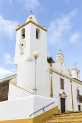 Communal tower, Misericordia and Senhor dos Passos churches in Veiros town, Estremoz, Portugal