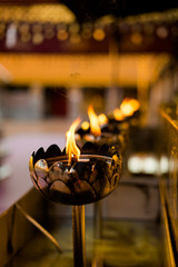 Candles in buddhist temple