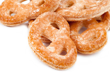 closeup Fresh cookies isolated on white background