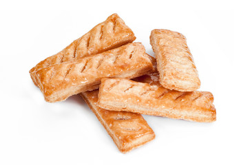 Tasty sweet Puff pastry on white isolated
