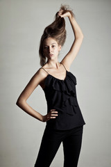 Fototapeta premium Sensual woman with long hair 