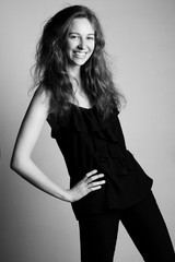 Sensual woman with long hair 