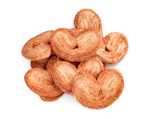 tasty heart shape Cookies top view isolated