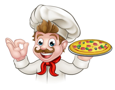 Cartoon Chef Pizza
