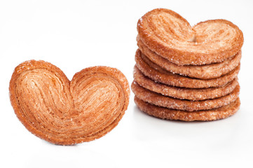tasty heart shape Cookies. Bakery products isolated on white