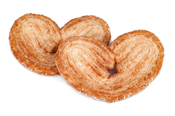 Heart shaped cookie isolated over white background